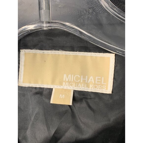 Michael Kors Womens Black Buttery Leather Asymmetric Zip Jacket M RII10589 EUC - Picture 5 of 11